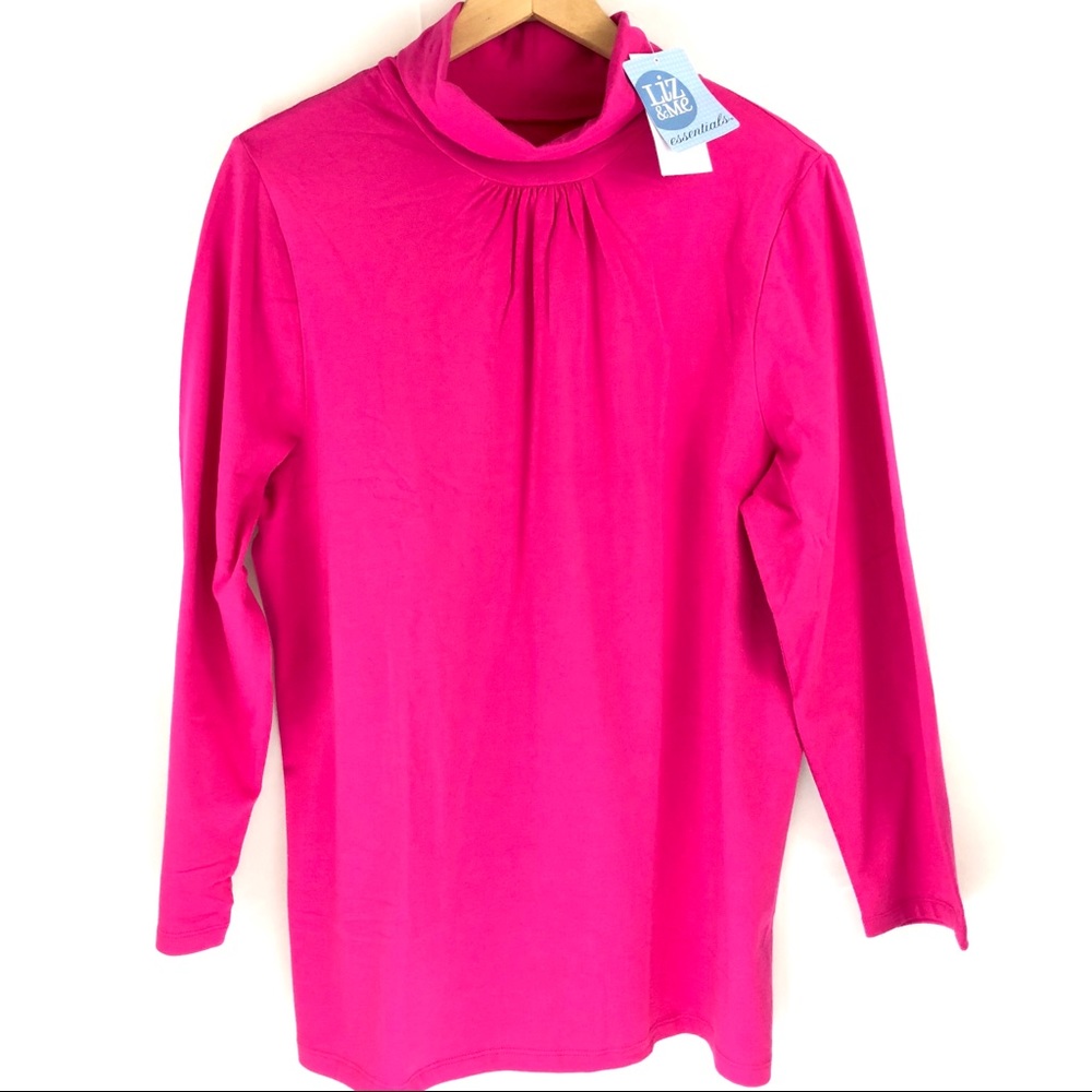 Liz & Me Essentials Turtleneck Knit Top Womens 14W